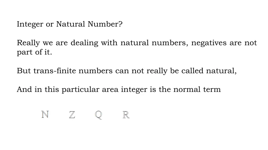 integer or natural number