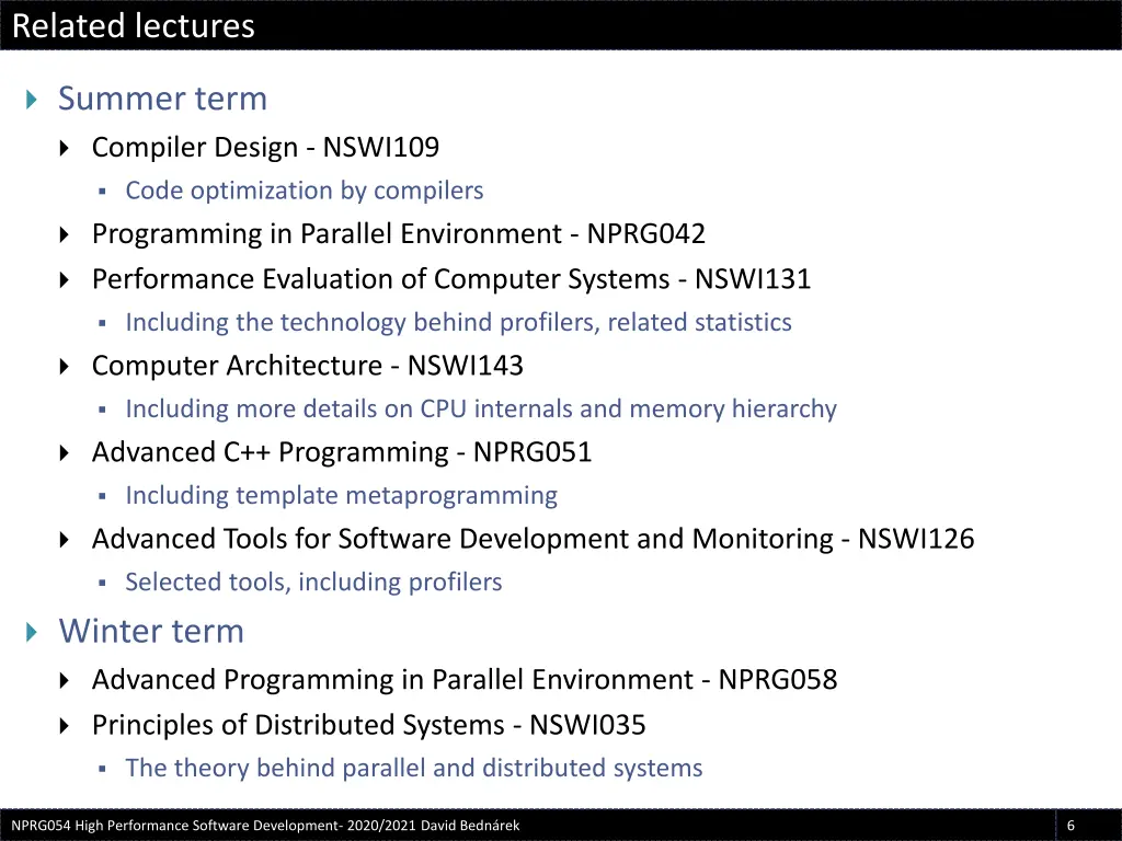 related lectures