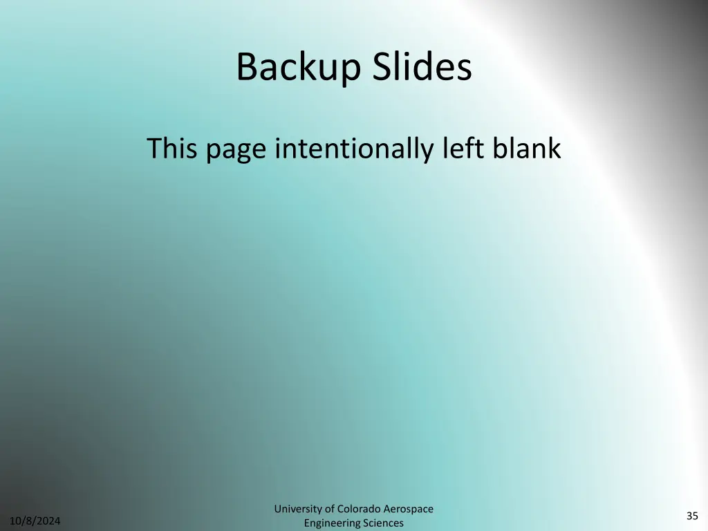 backup slides