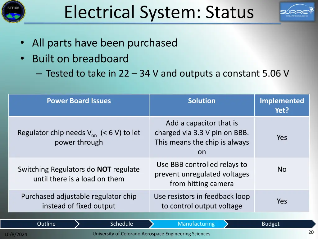 electrical system status 1