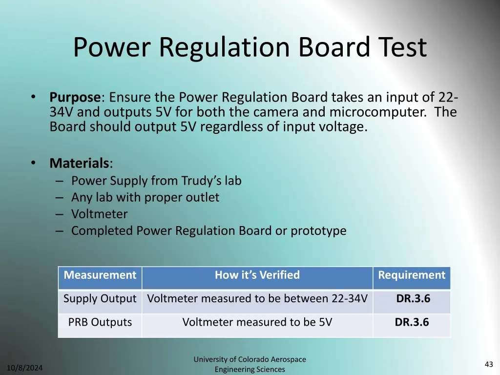 power regulation board test