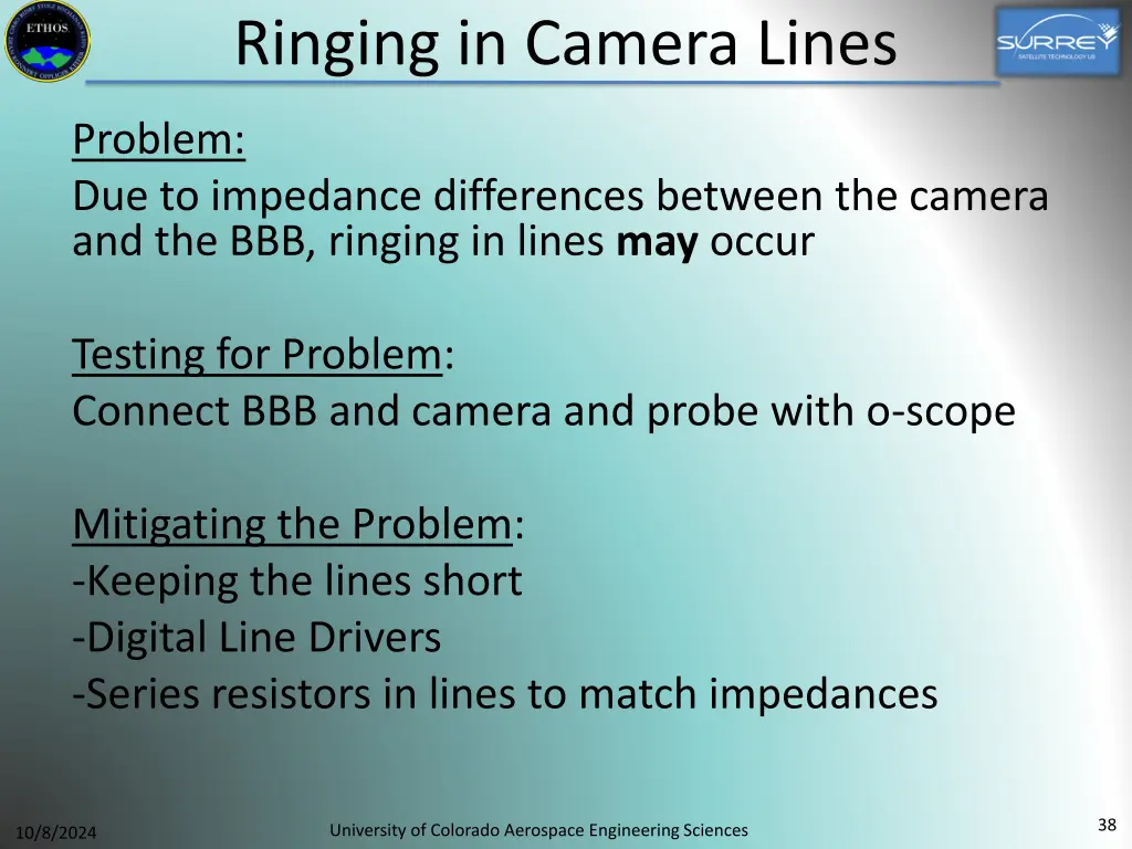 ringing in camera lines