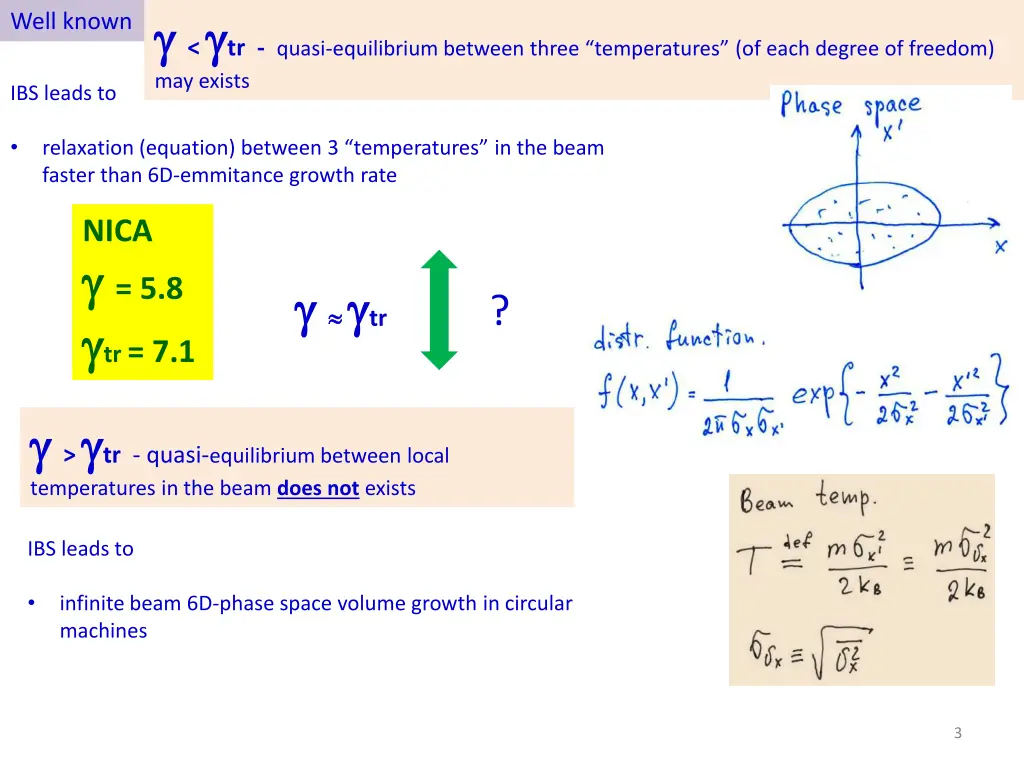 tr quasi equilibrium between three temperatures