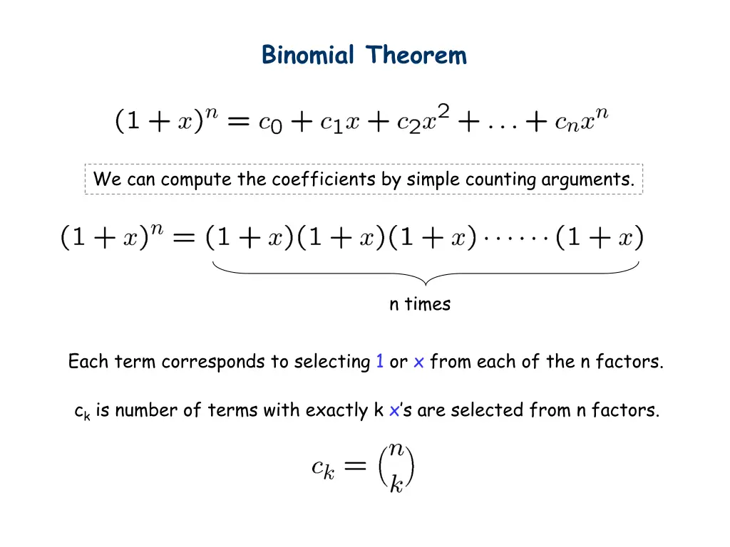 binomial theorem