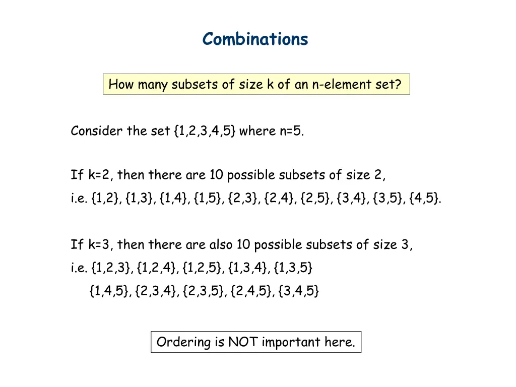 combinations