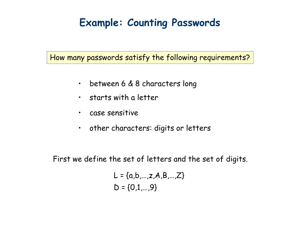 example counting passwords