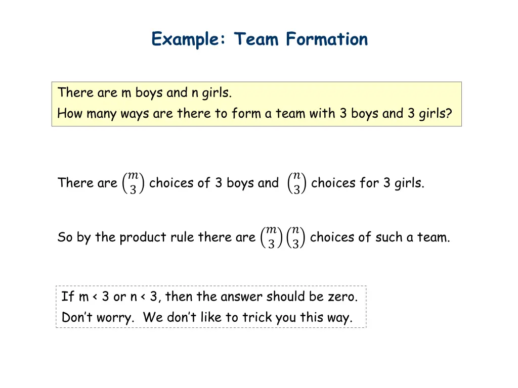 example team formation