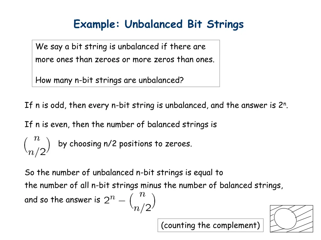 example unbalanced bit strings