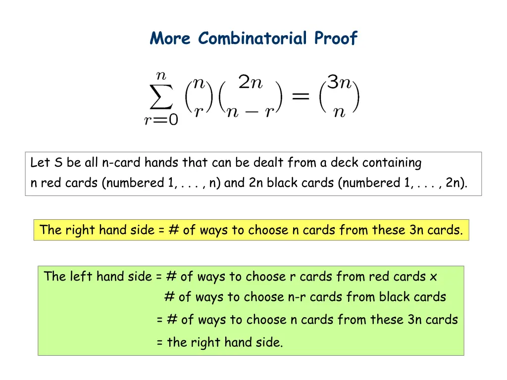 more combinatorial proof