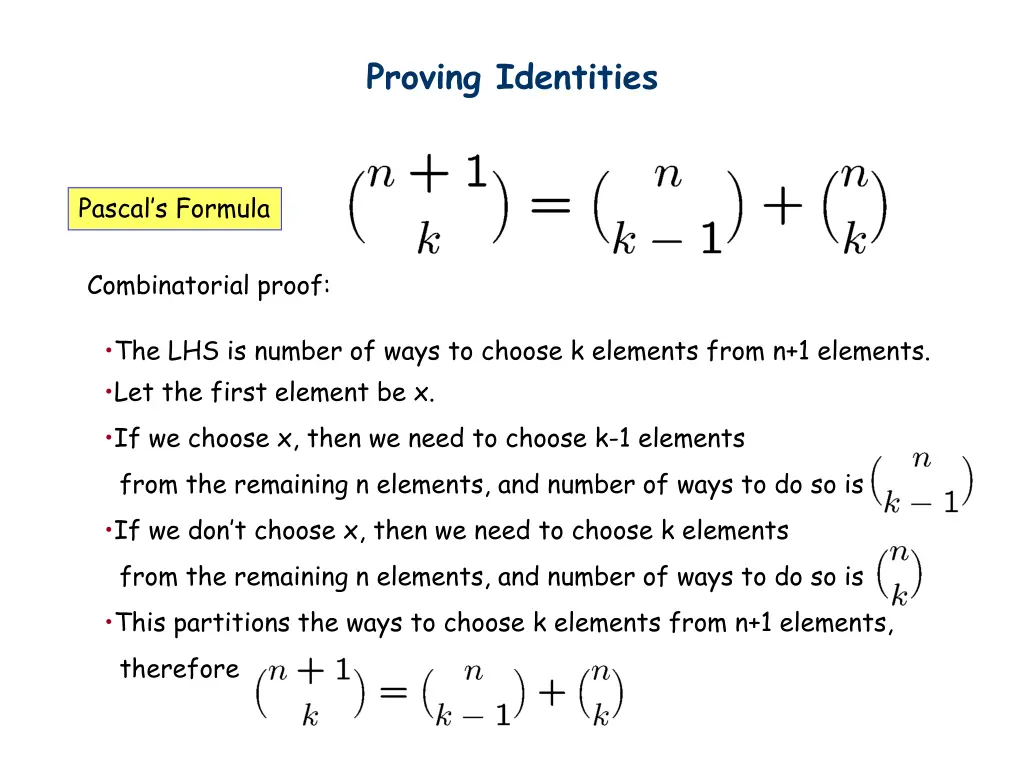 proving identities 2