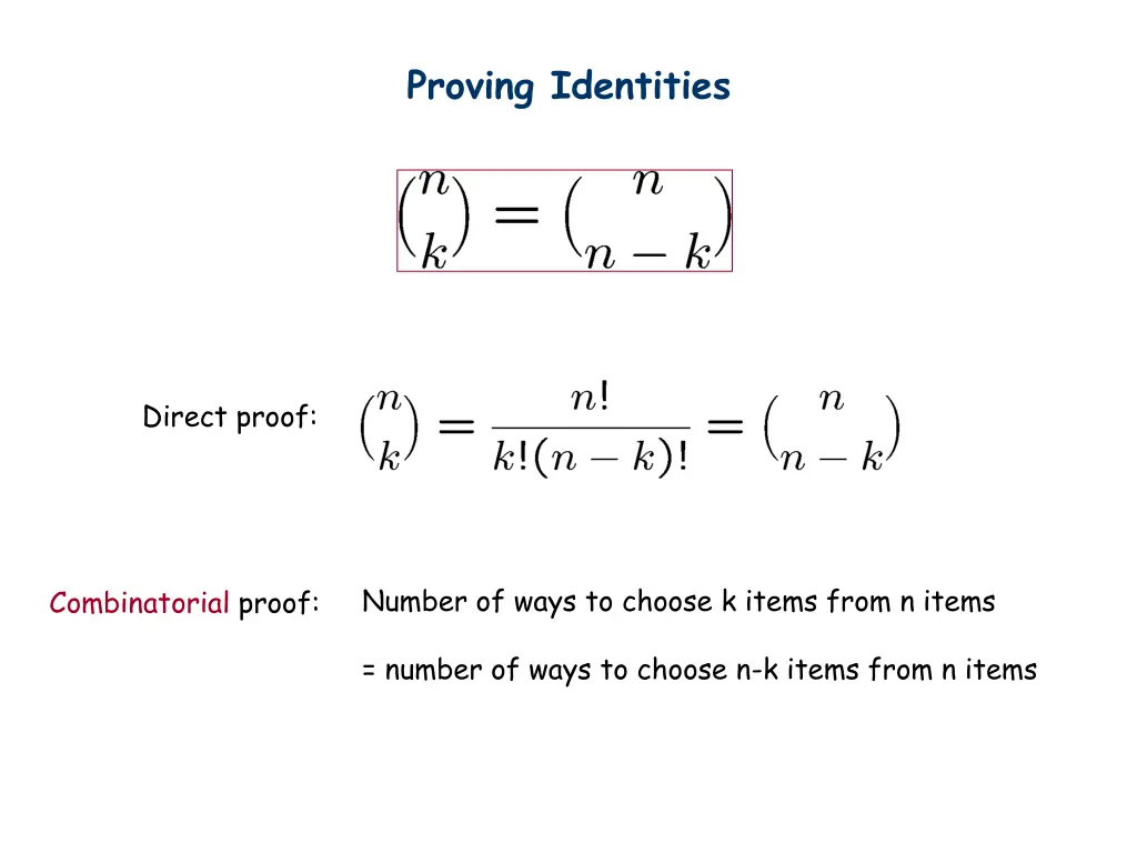 proving identities