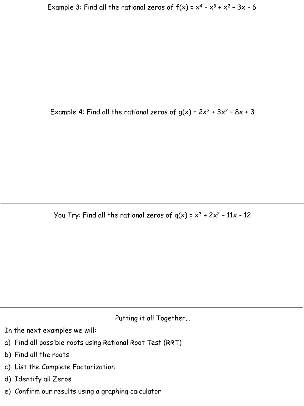 example 3 find all the rational zeros