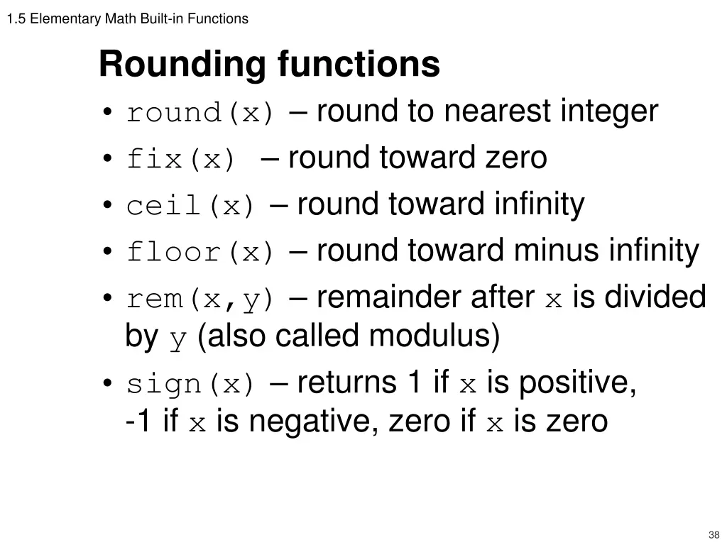 1 5 elementary math built in functions rounding