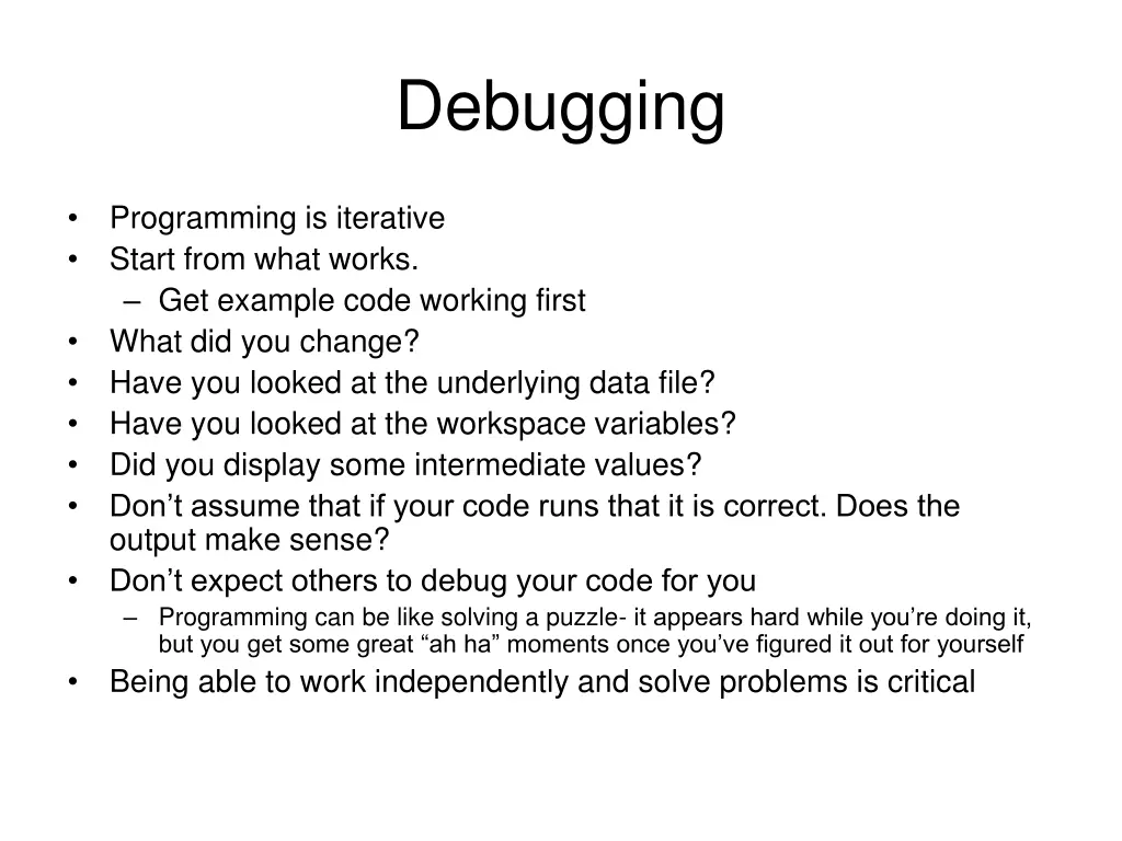 debugging