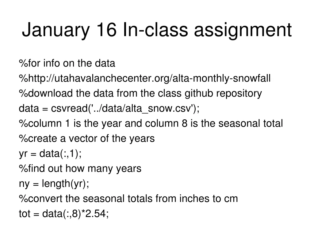 january 16 in class assignment 1