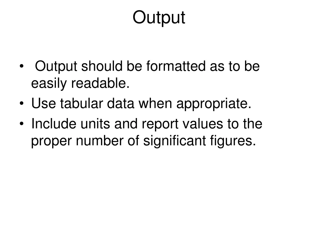 output