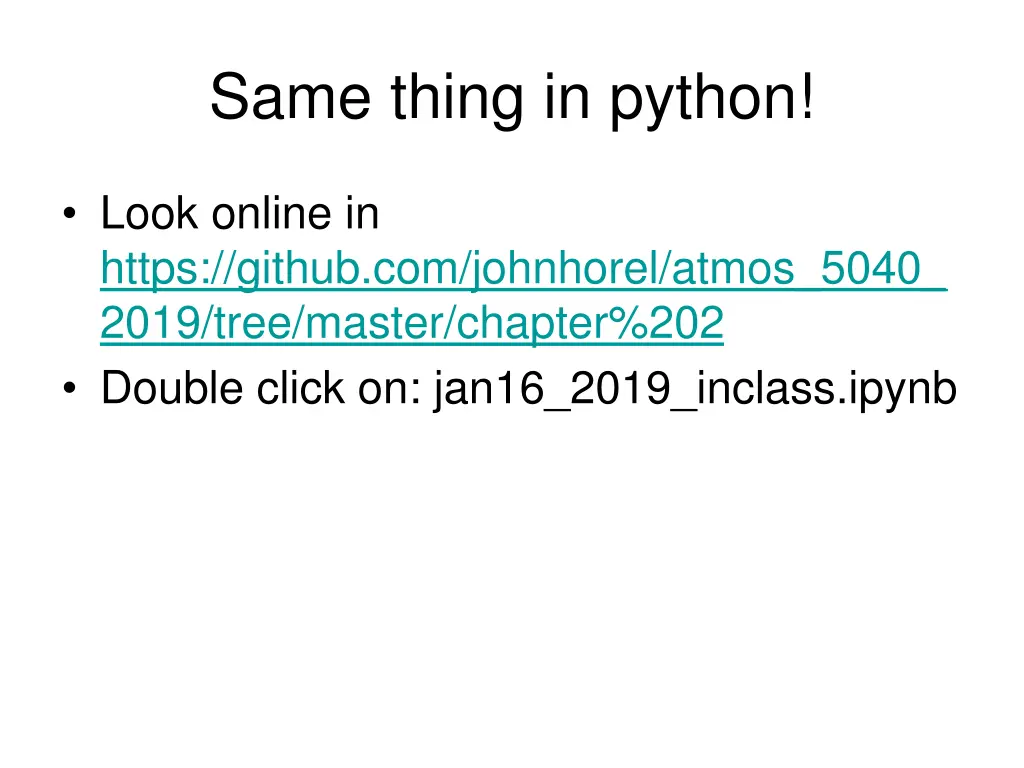 same thing in python