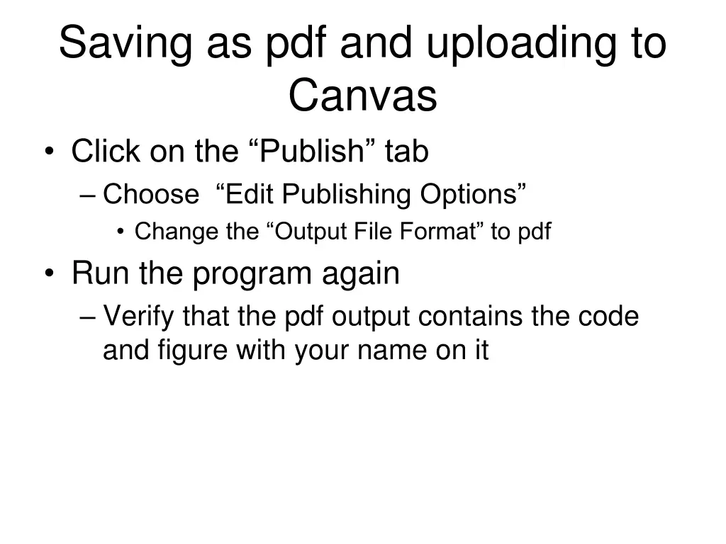 saving as pdf and uploading to canvas click