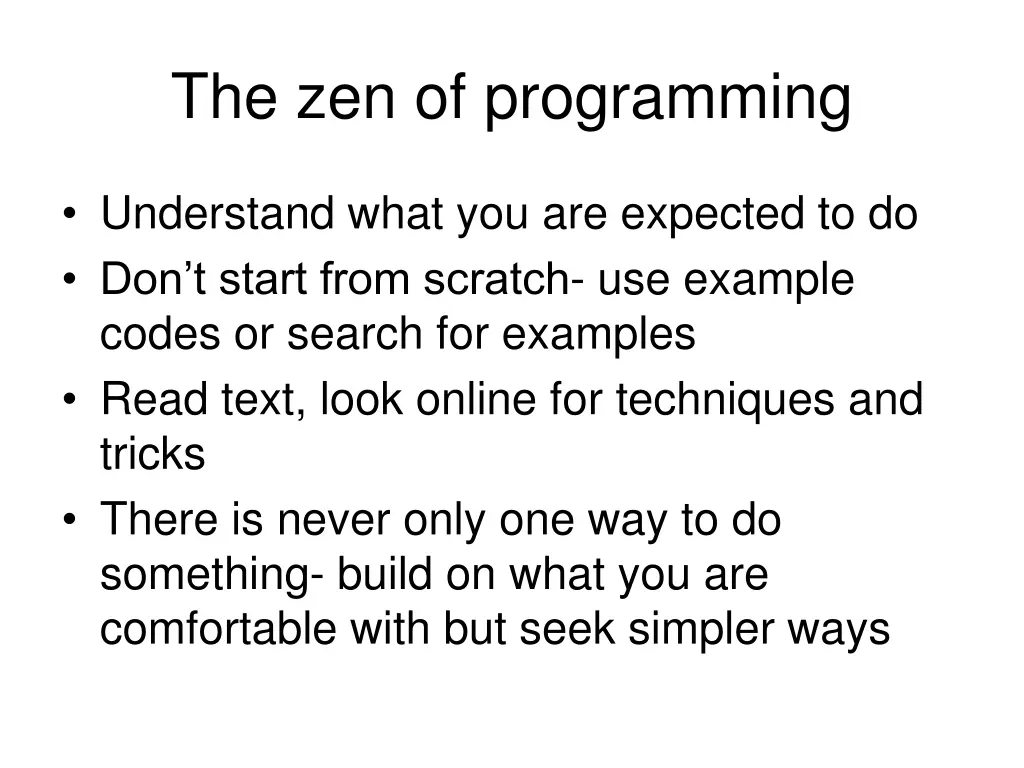 the zen of programming