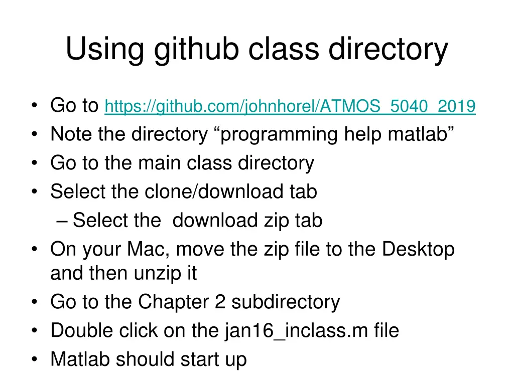 using github class directory