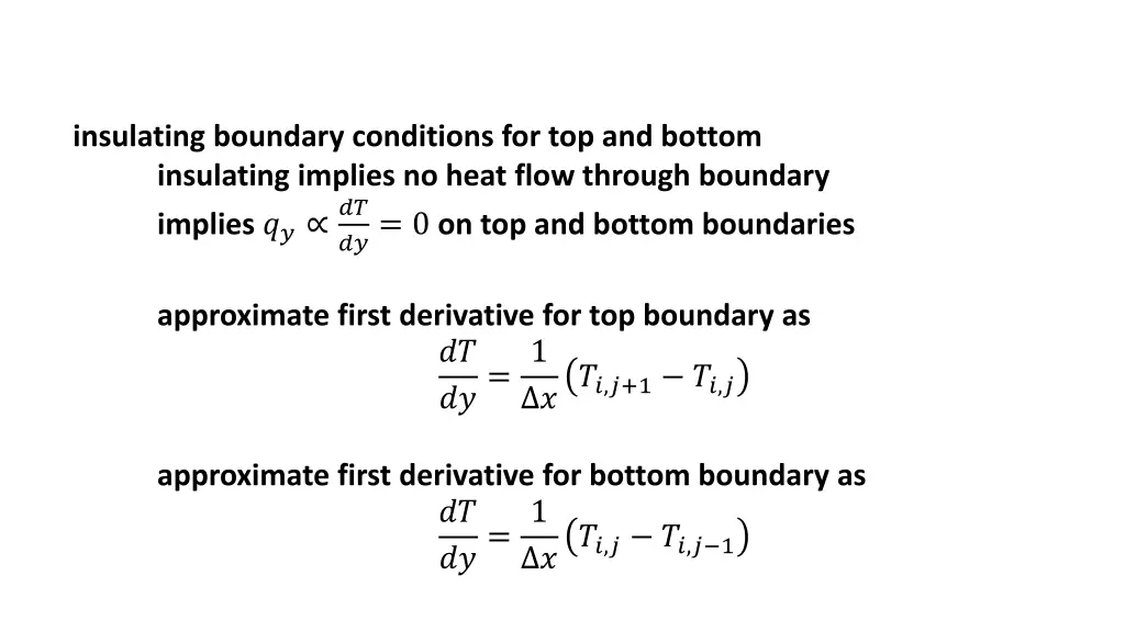 insulating boundary conditions for top and bottom