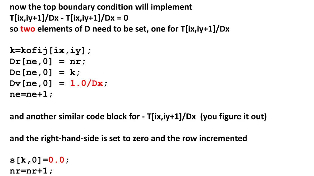 now the top boundary condition will implement