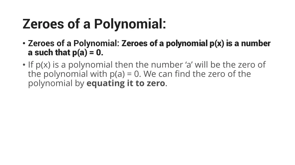 zeroes of a polynomial