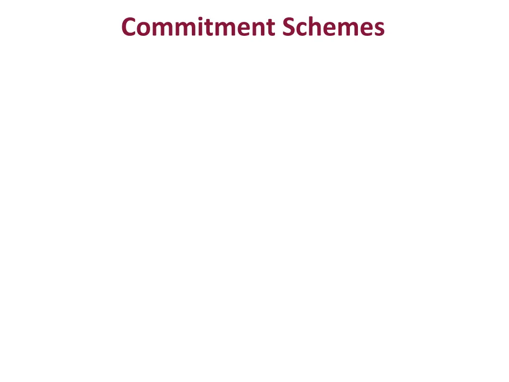 commitment schemes