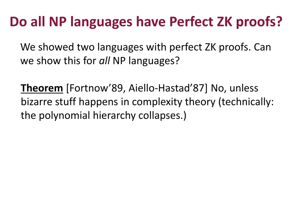 do all np languages have perfect zk proofs