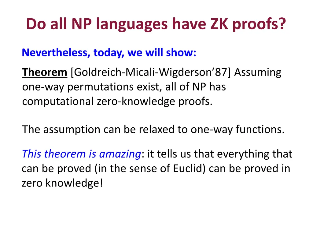 do all np languages have zk proofs