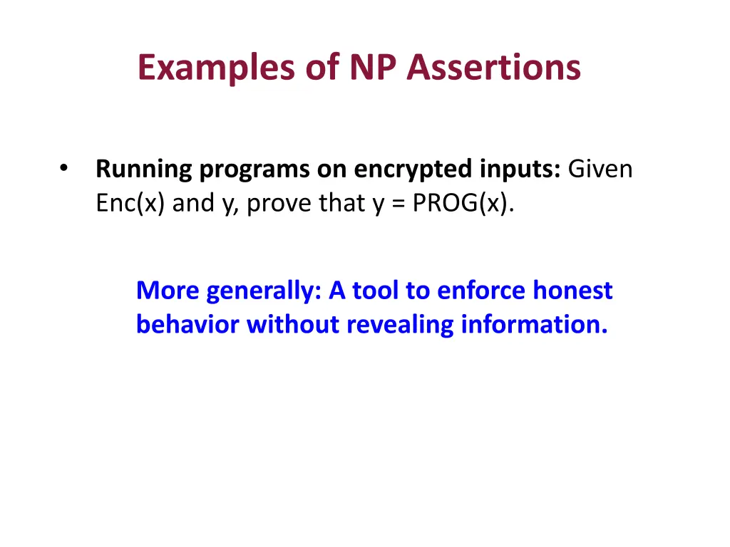 examples of np assertions 1