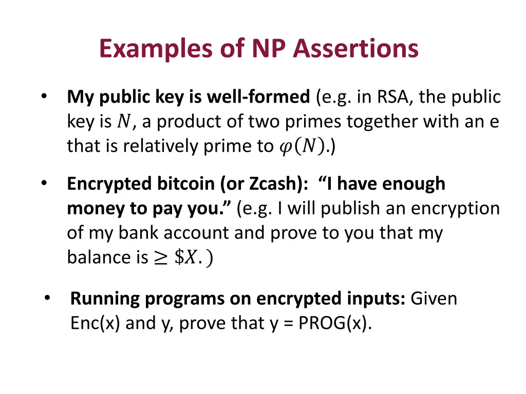 examples of np assertions