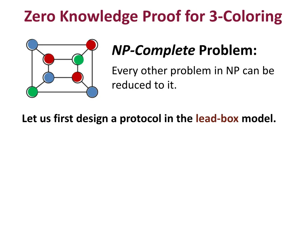 zero knowledge proof for 3 coloring