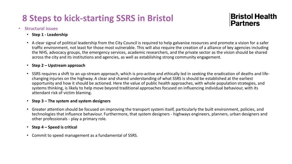 8 steps to kick starting ssrs in bristol