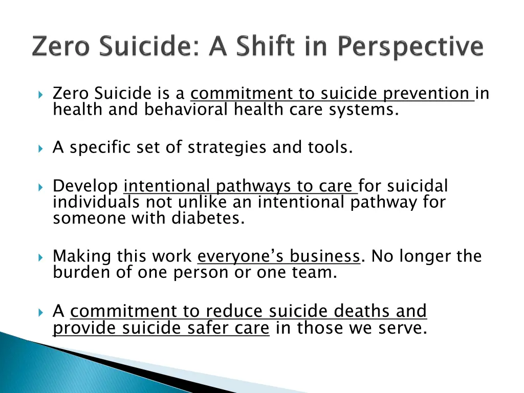 zero suicide is a commitment to suicide