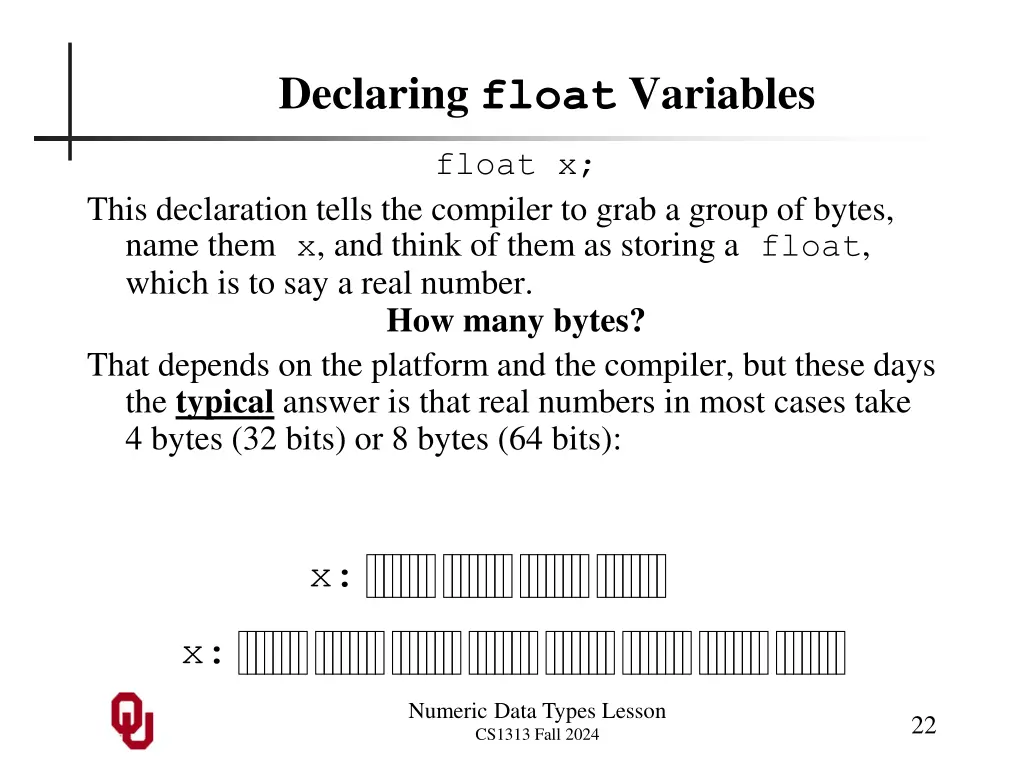 declaring float variables