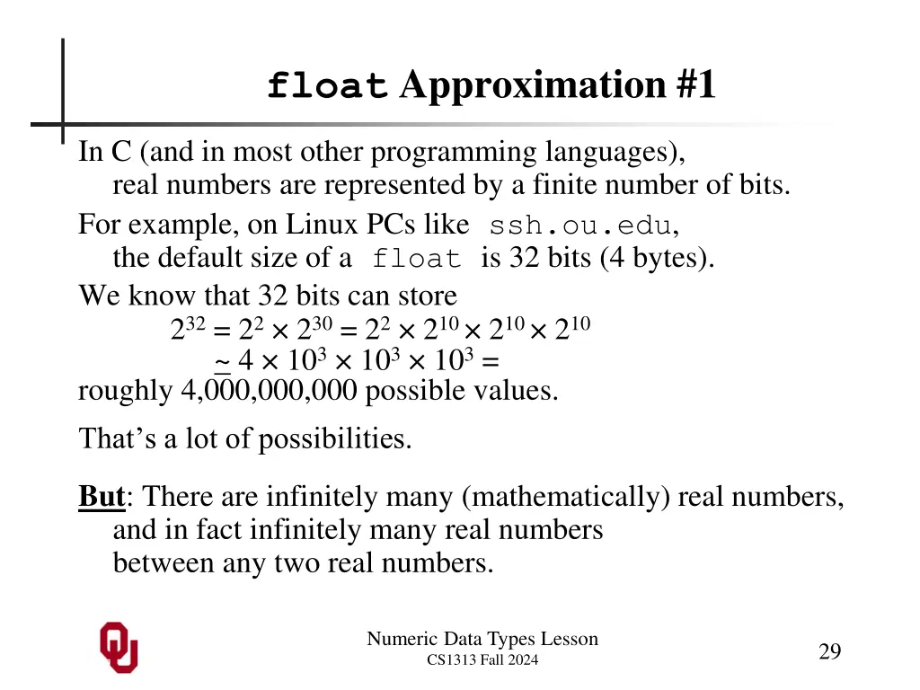 float approximation 1