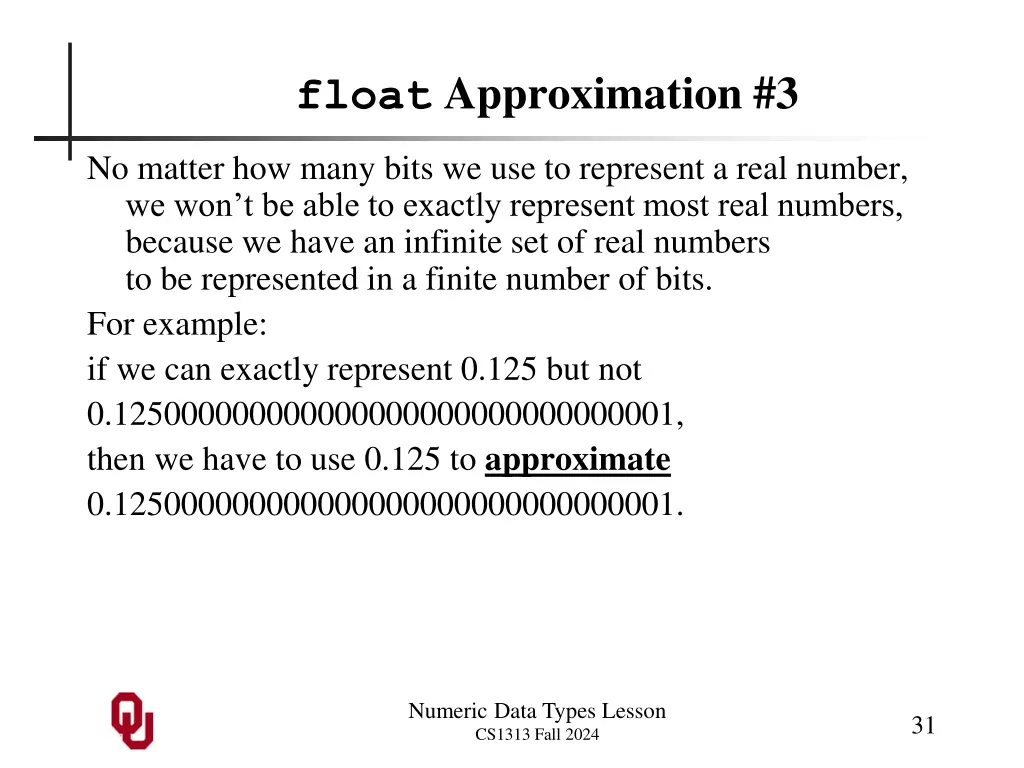 float approximation 3