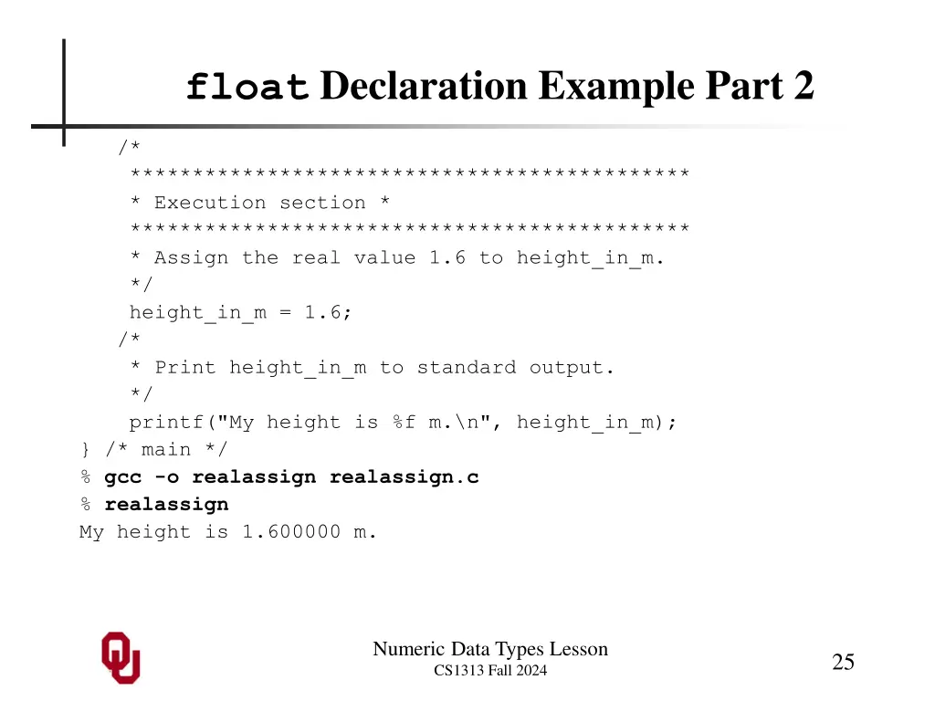 float declaration example part 2