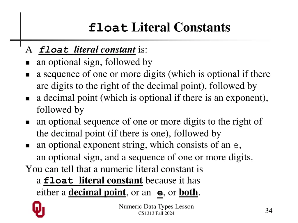 float literal constants 1