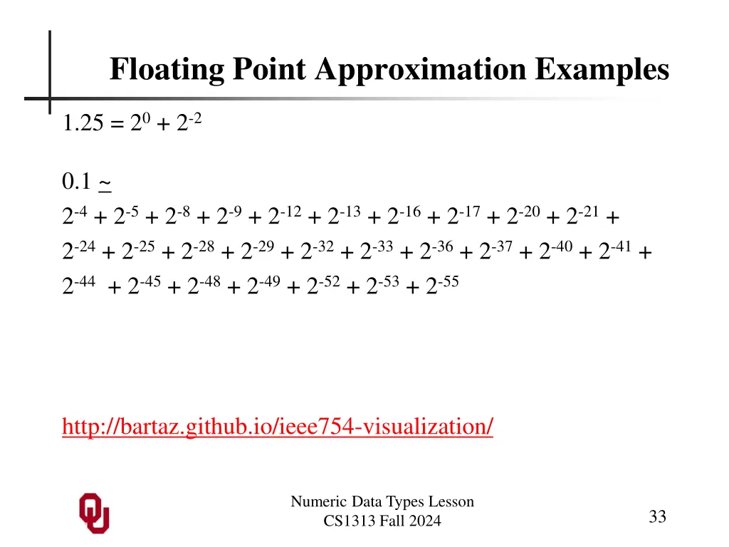 floating point approximation examples