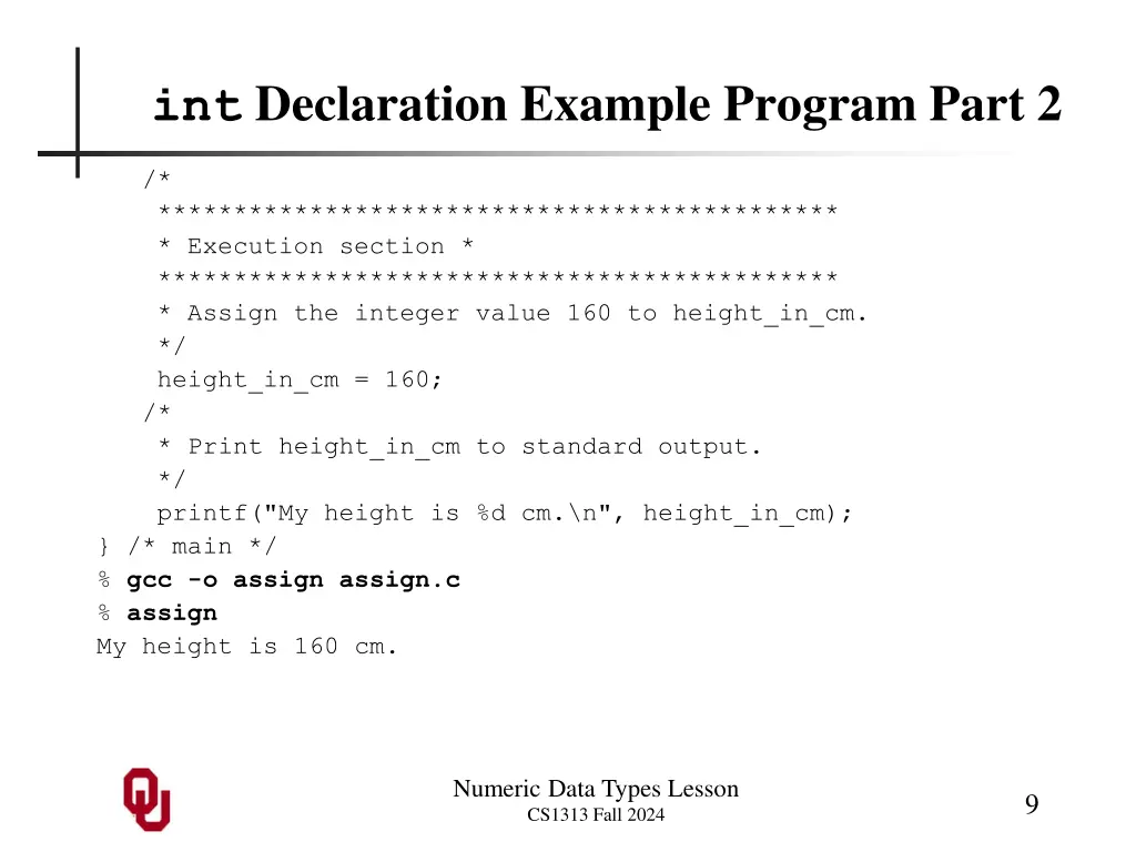 int declaration example program part 2