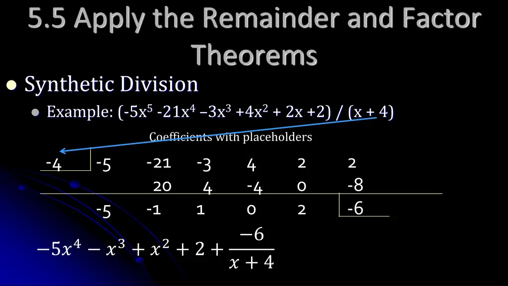 5 5 apply the remainder and factor theorems 3