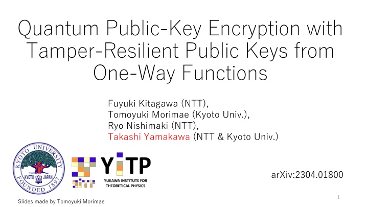 quantum public key encryption with tamper