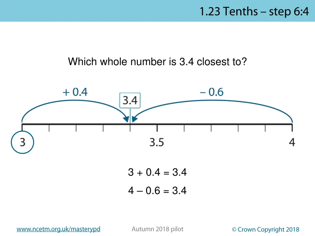 which whole number is 3 4 closest to