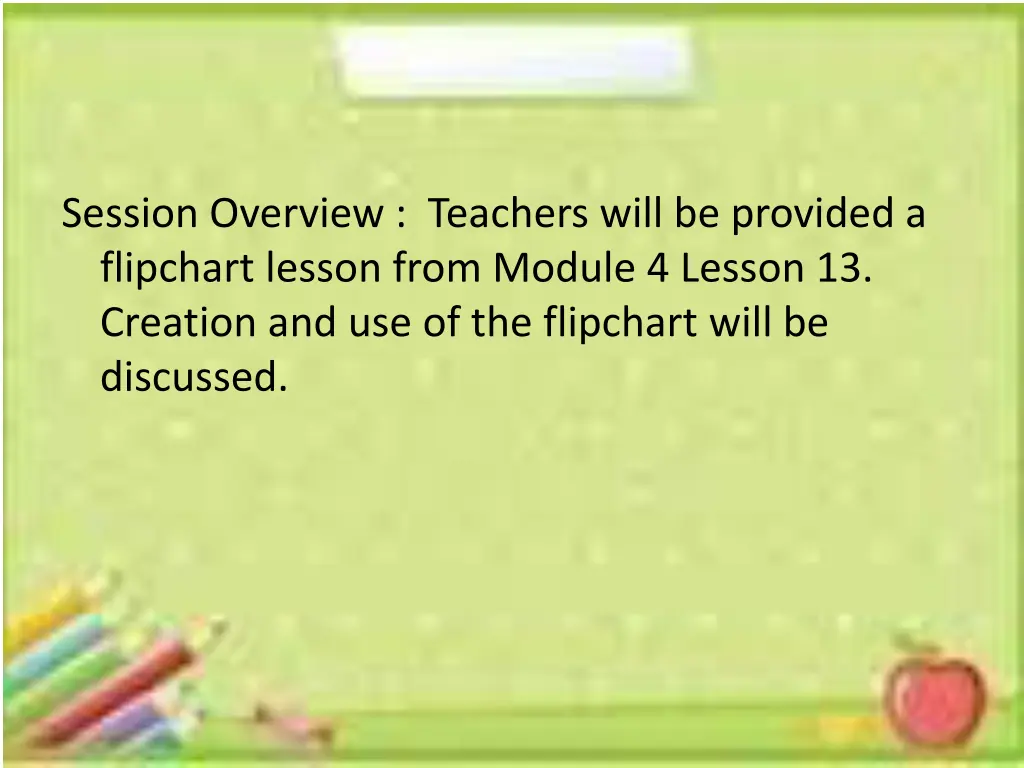 session overview teachers will be provided