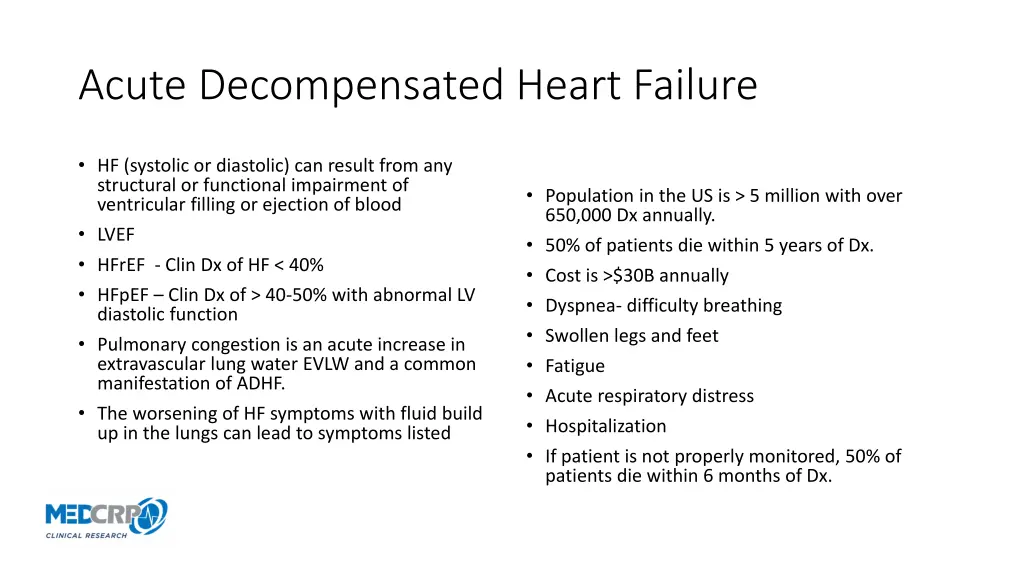 acute decompensated heart failure