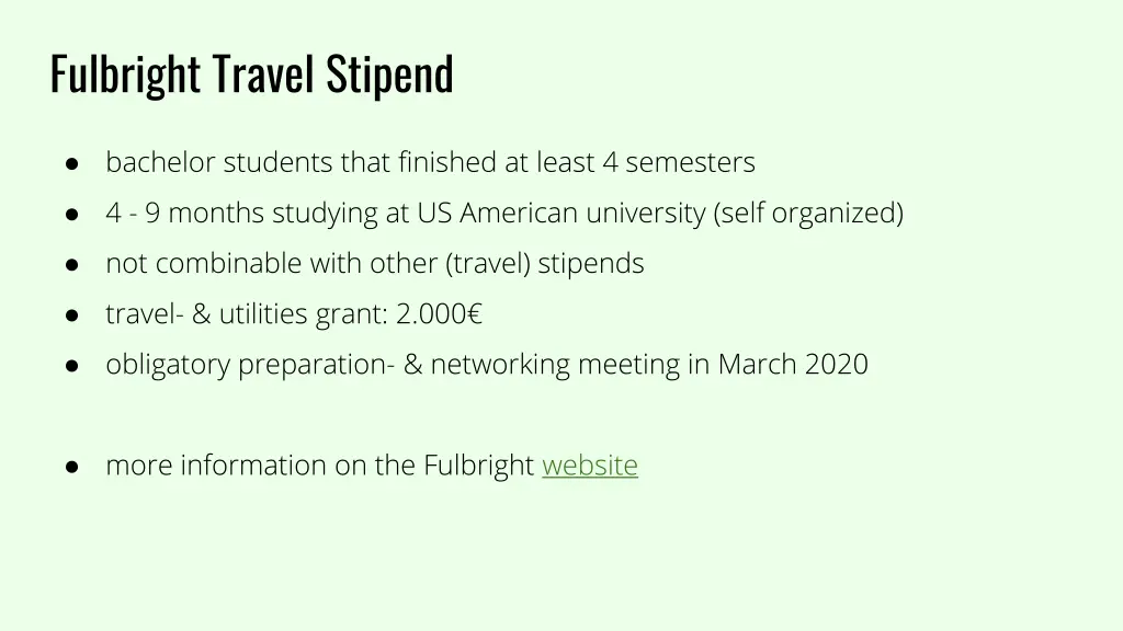 fulbright travel stipend