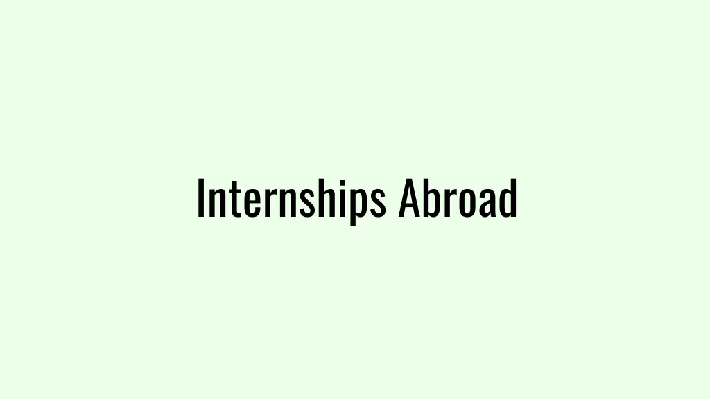 internships abroad