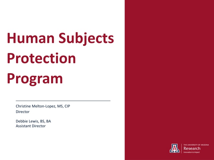 human subjects protection program